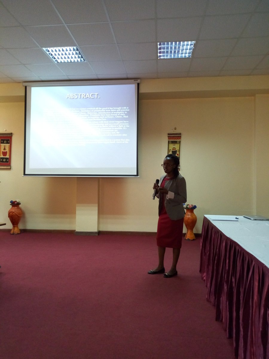 sjHekima's tweet photo. Current speaker: Daisy Rotich
Topic: "(Is Democracy a utopia?) Does the shoe fit?"
 #democracyinAfrica https://t.co/XQaMwRYAJ9