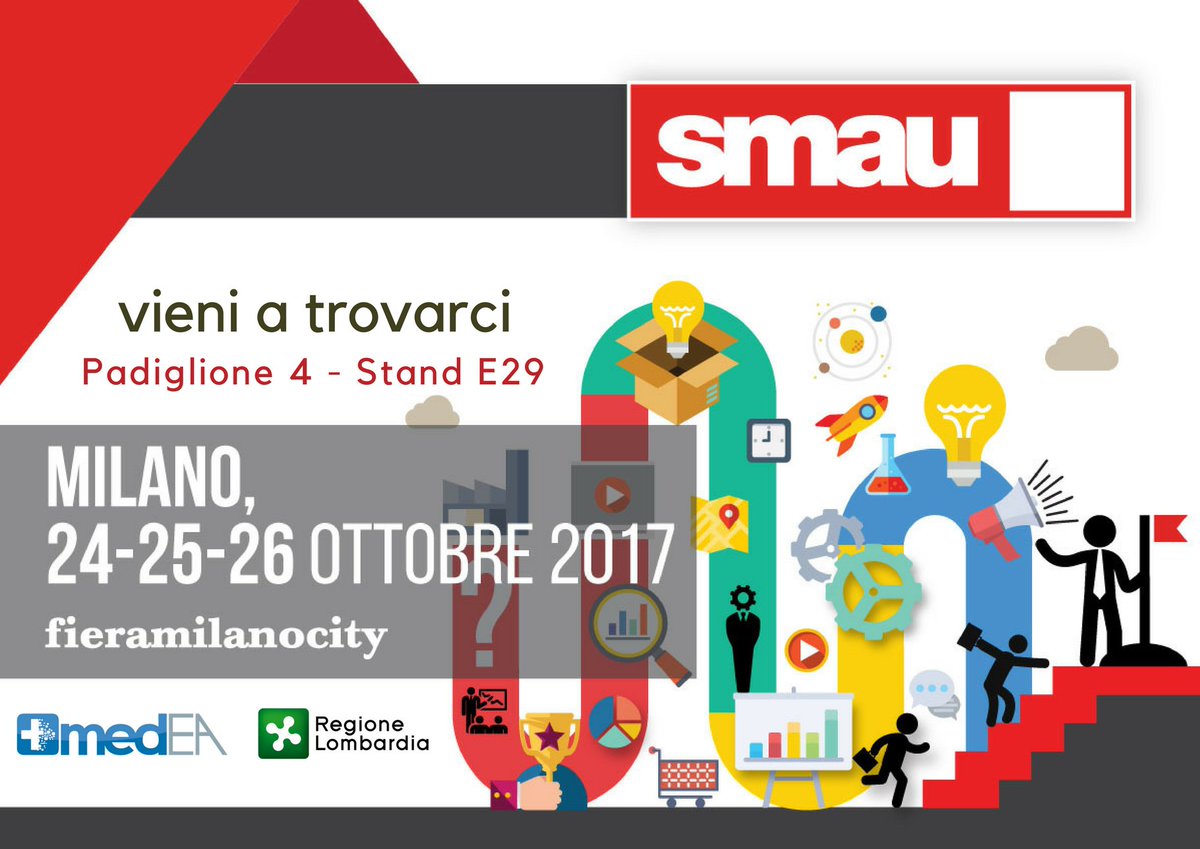 Medea_srl's tweet photo. @Medea_srl presenterà le sue innovazioni presso lo #smau2017 di Milano @smaunotes grazie alla @LombardiaOnLine https://t.co/XrHGFQWJ7A
