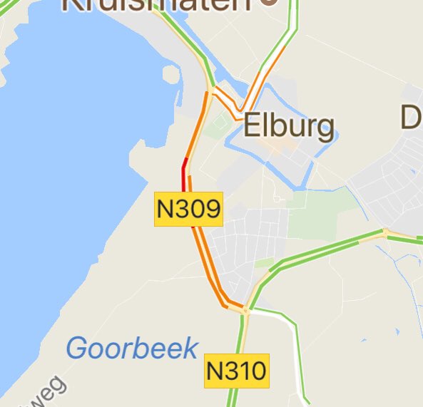 I.vm. Ongeval moet het ver keer rekening houden met vertraging op de #N309 Flevoweg #Elburg