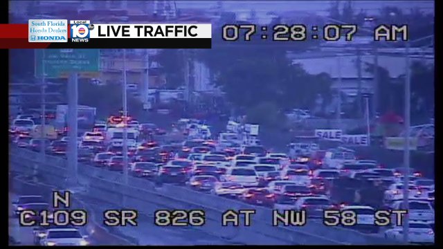 Crash on SR-826 NB at NW 58th St #traffic https://t.co/O7M7xLjJ95