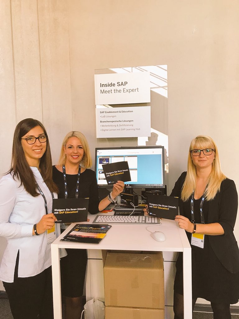 ThomasJenewein's tweet photo. Infos zu SAP Training und Lernsoftware auf der #SAPConnect2017 geben unsere Kolleginnen gern im dem 3. Stock #sap #sappartner https://t.co/KLw3uxhTtq