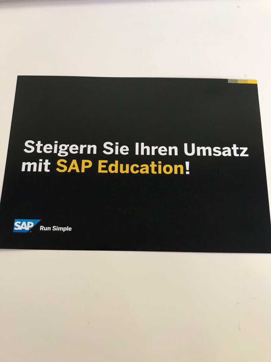ThomasJenewein's tweet photo. Mehr Umsatz mit SAP Education Produkten - Infos im Ask the Expert Bereich #SAPConnect2017 https://t.co/1Dfbvuia8H