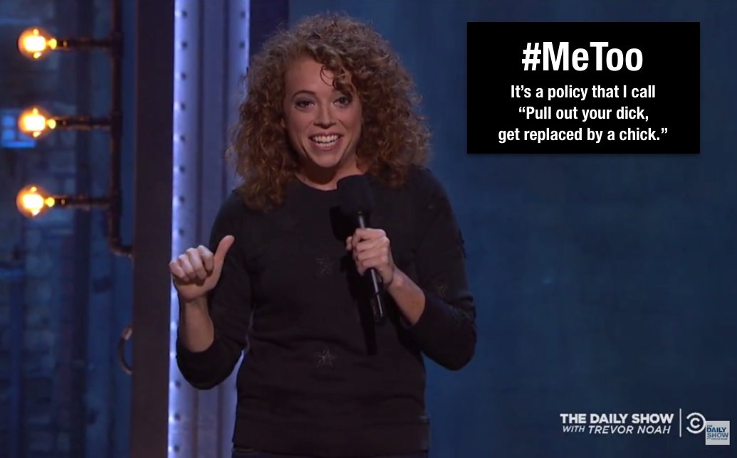PaulaMarttila's tweet photo. ๐ #MeToo policy by @michelleisawolf: Pull out your dick,
get replaced by chick. https://t.co/lxbFueCikO #DailyShowChicago #HarveyWeinstein https://t.co/mLJrrfCq24