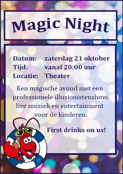 Komen jullie ook naar de Magic Night? #julianahoeve #illusionisten #show #renesse #renesseaanzee