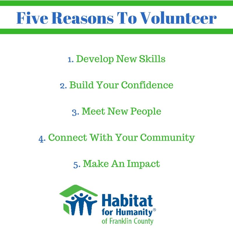 HFHFC's tweet photo. Here are five reasons why you should be #volunteering 😎 https://t.co/9EqISRznUG