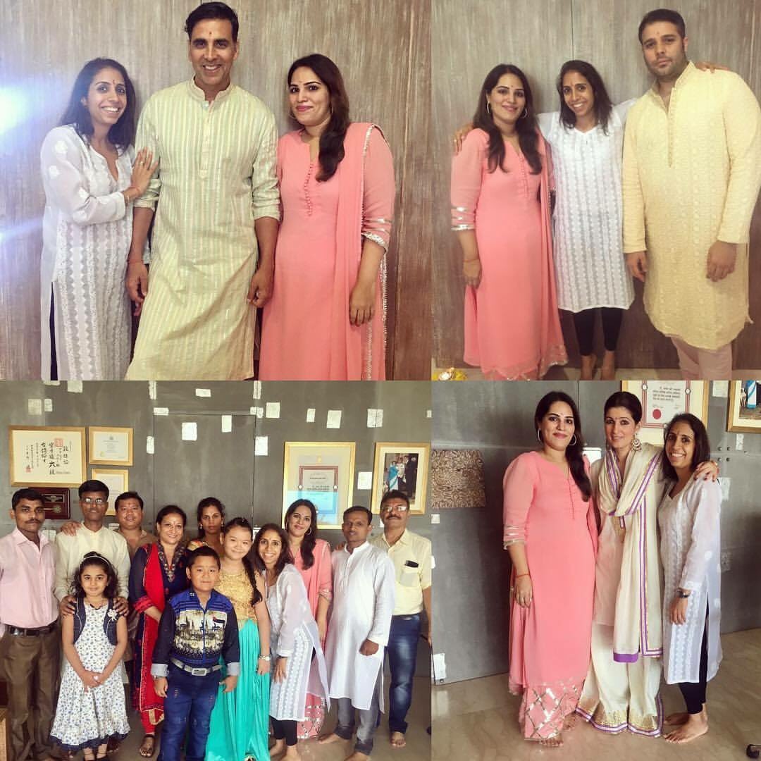 AKFansGroup's tweet photo. COLLAGE PIC : #TeamAkshayKumar clicked at #DiwaliPooja Today https://t.co/rntnahBjCG