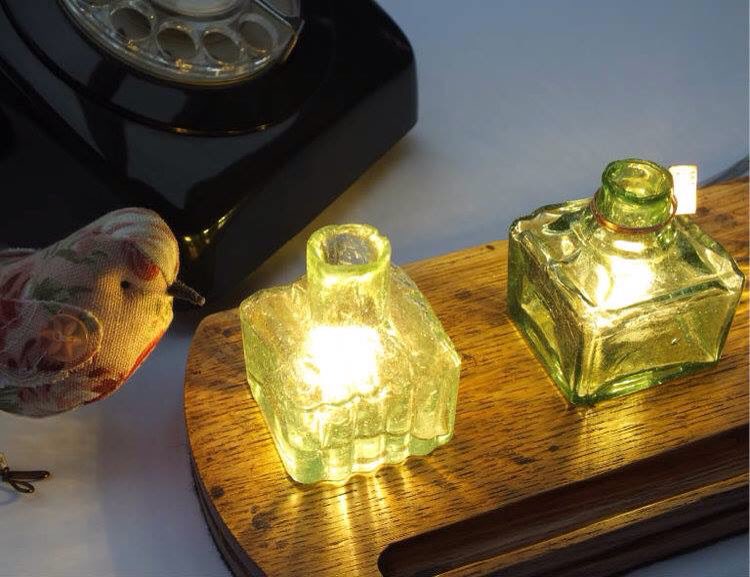 bobacollection's tweet photo. Here to brighten up a dull day is #StuartPalmer's #Victorianinkbottle lighting sculpture &amp; friend  - charming prop by #AnnetteMackieHandmade https://t.co/Xjcc2ZdeqI