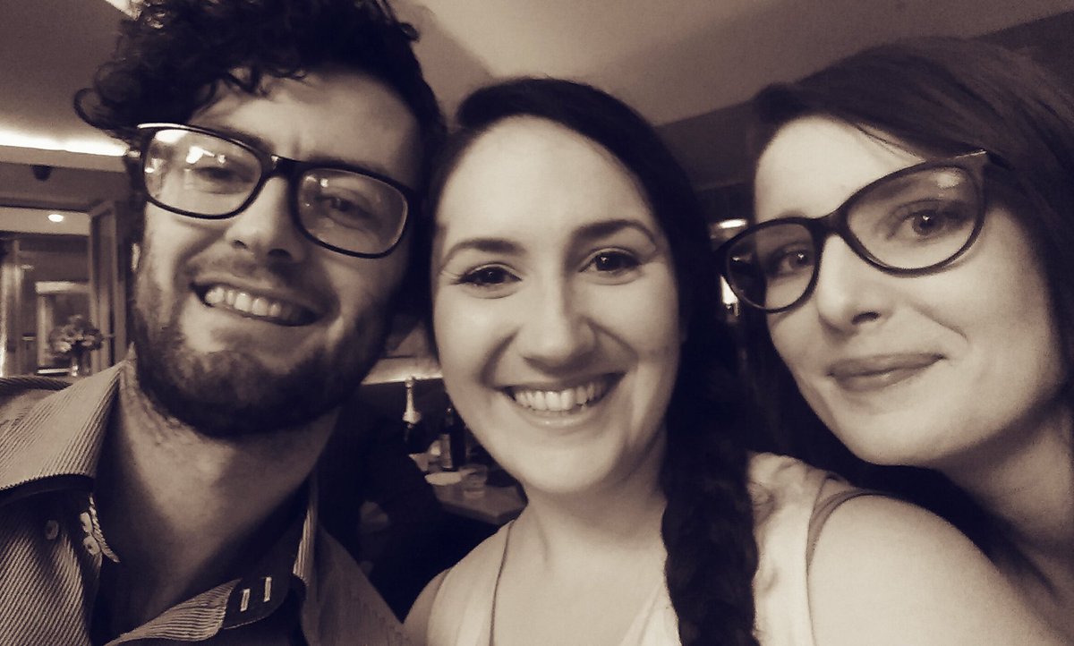 Wee reunion in Soho. Waiting on <a href="/ARDBreitbarth/">Arnoud Breitbarth</a> to join us as we move forward with <a href="/CatchMe_Musical/">Catch Me Musical</a> 
#BEAM18 
#MusicalTheatreLondon