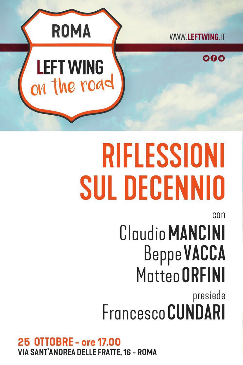 corbucci78's tweet photo. Mercoledì 25 ottobre alle ore 17 riflessioni sul decennio con @orfini @leftwing_it al Nazareno #10anniPD https://t.co/CCfcmv3HfI