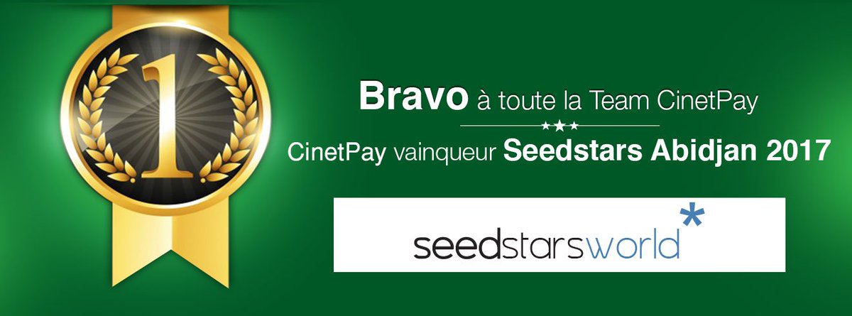 cinetpay's tweet photo. Bravo à toute la Team @CinetPay pour ce #1 @seedstars Abidjan 2017.
#Seedstars #CinetPay https://t.co/JzlKAQwCUc
