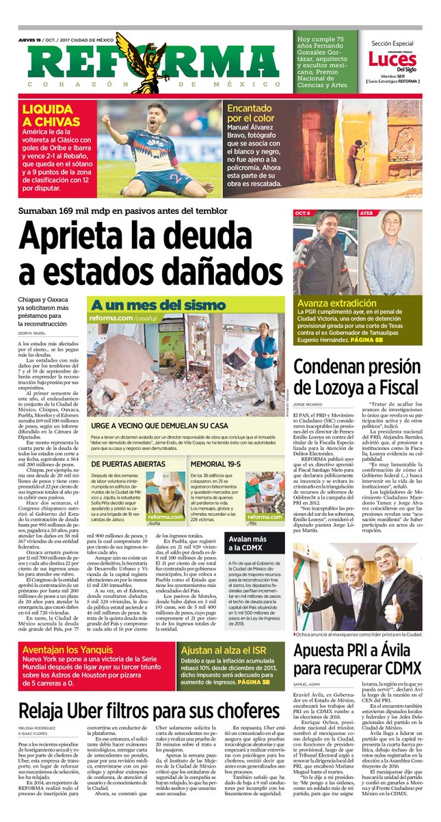 #FelizJueves Te compartimos la edición de este día: bit.ly/2zzUQ4R  ¡Descarga nuestra app y llévanos a todas partes!