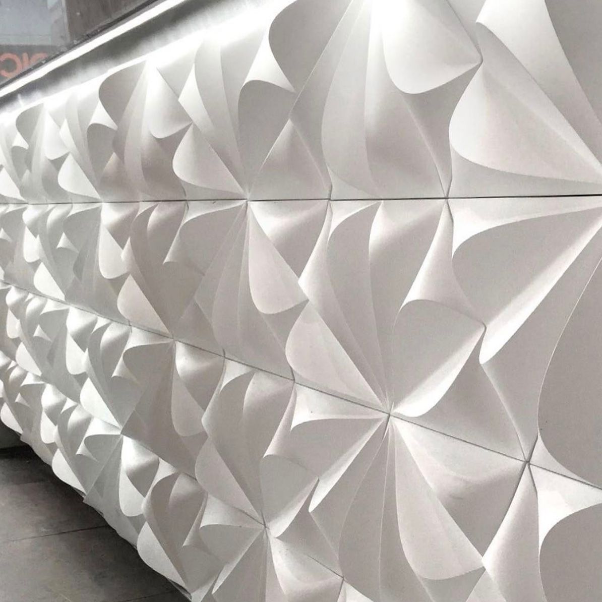 CADADesign's tweet photo. Close-up detail of Lotus Leaf front kiosk with the beautiful concrete seed tiles designed by @kazaconcrete #cadadesign #design https://t.co/BGLIz7MhWD
