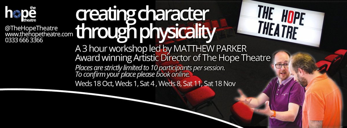 Physicality Workshops with our AD <a href="/MatthewParker75/">Matthew Parker 🏳️‍🌈 (he/him)</a> 
1 Nov SOLD OUT!
4 Nov SOLD OUT!
Tickets for 8, 11 &amp; 18 Nov here thehopetheatre.com/productions/wo…