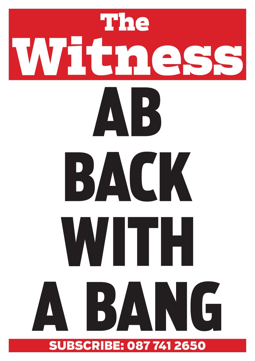 WitnessKZN's tweet photo. #WitnessNewspaper: "#ABDevilliers special" for SA. https://t.co/g4SsBLoap9