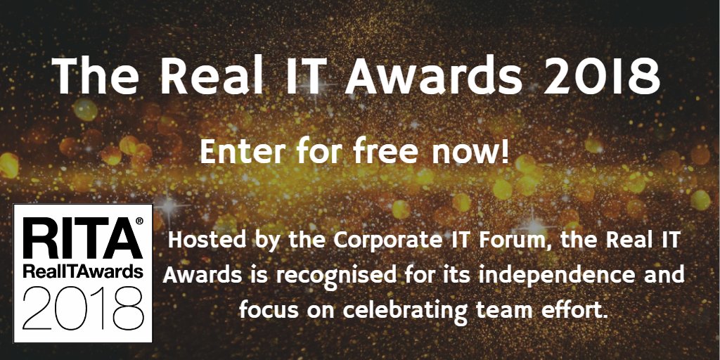 Entries for the Real IT Awards 2018 now open! Enter these hugely popular industry awards here: buff.ly/2yxnfbJ