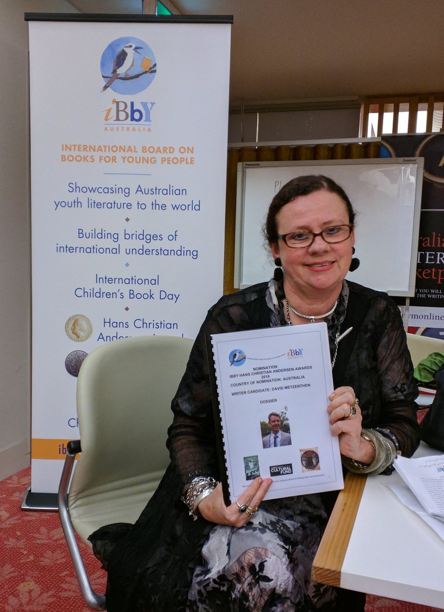 Robyn Sheahan Bright with dossier on David Metzenthen for the Hans Christian Andersen nomination administered by #Ibby