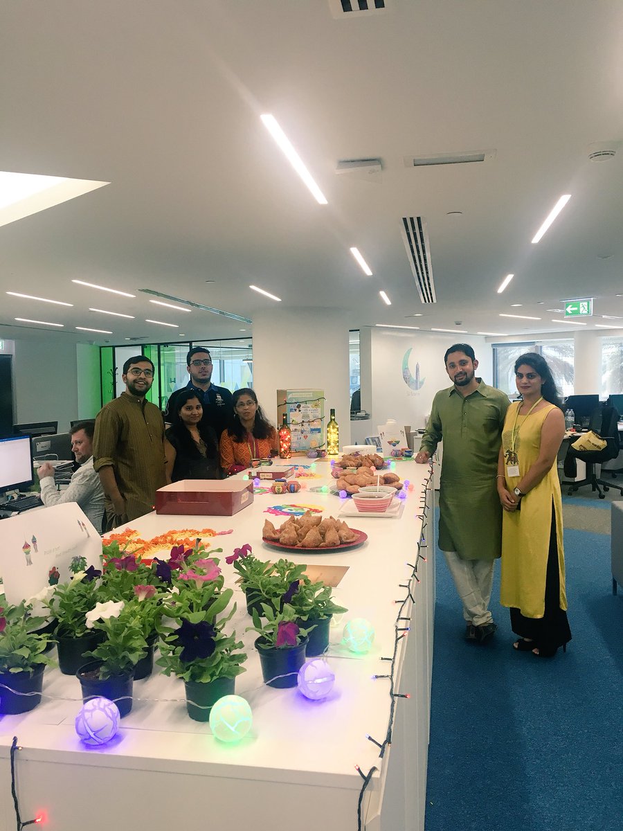 ShaunaMcHenry's tweet photo. Celebrating Diwali in the Dubai office! Indian treats and donations given as part of our 70 days of giving campaign! #70givingback https://t.co/ZfVP8VPJNw