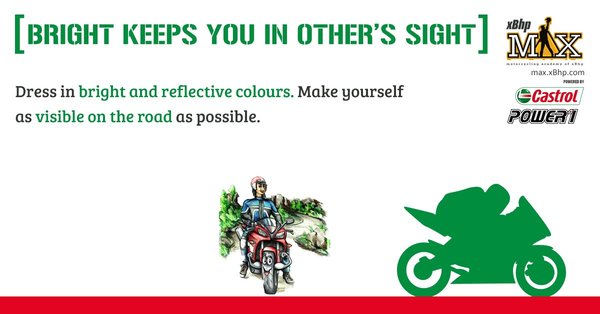 xBhp's tweet photo. Be bright on the road. #MAXTips #iTheBike #xBhp

For more MAX Tips visit https://t.co/xVP3bMKTre powered by #CastrolPOWER1 @castrolbiking https://t.co/NjY4nUX7Xz
