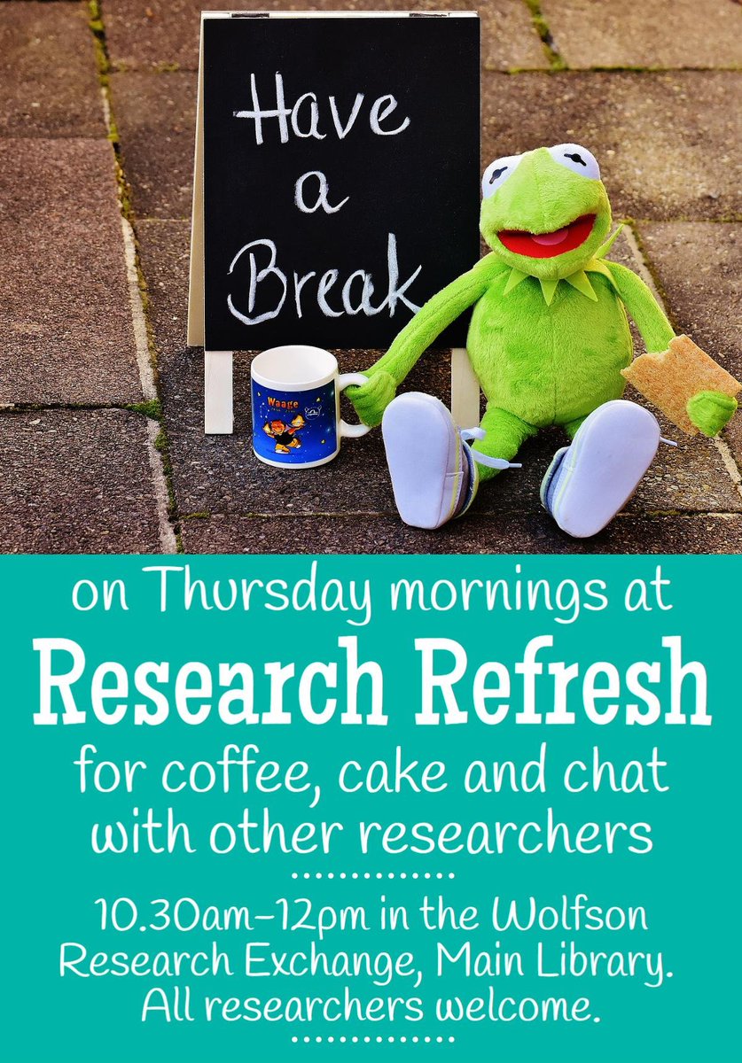 ResearchEx's tweet photo. If you're a researcher looking to meet other PGRs or just in dire need of coffee & cake come to #ResearchRefresh today 10.30am-12pm https://t.co/sw2gloy7JP