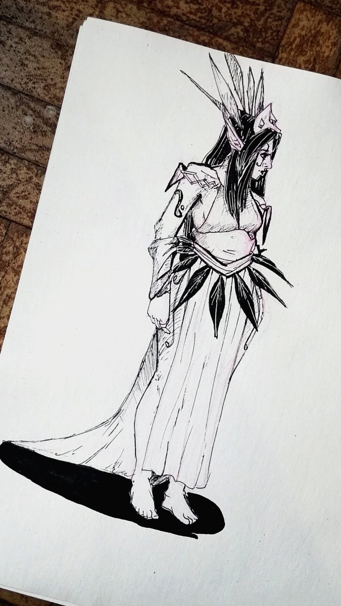 MaylingArt's tweet photo. Idea for a darker/shadow priestess within the elf world. #inktober2017 #Inktober #sketch https://t.co/XqLxV9lzDx
