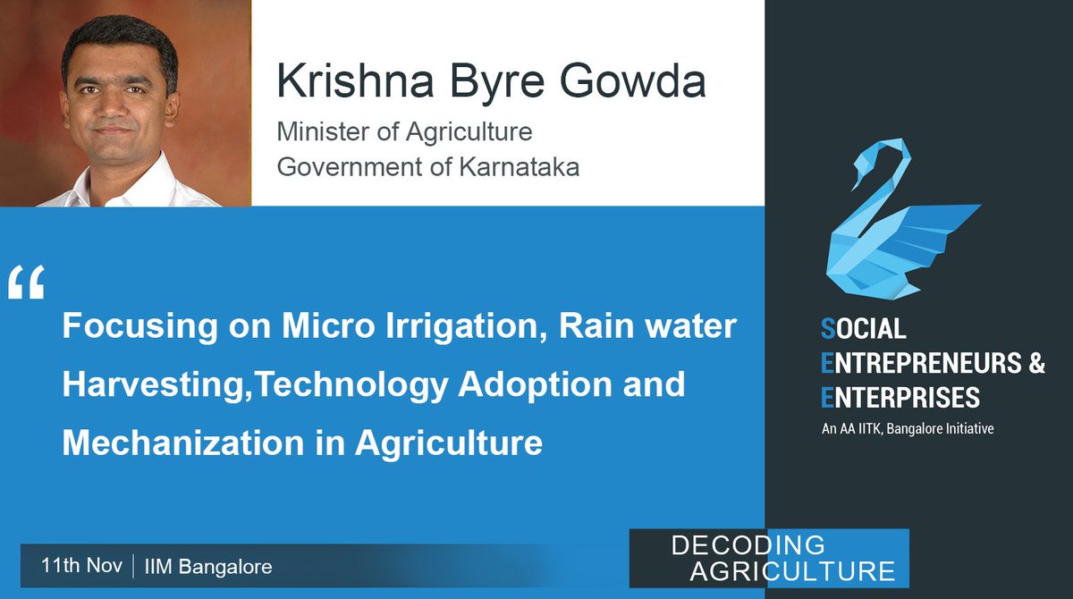 seeplatform's tweet photo. Listen to our chief guest Mr. Krishna Byre Gowda, Minister of #Agriculture, GoK
https://t.co/cgIjwMsv6F
#see2017 #DecodingAgriculture https://t.co/nhphdNCN4M