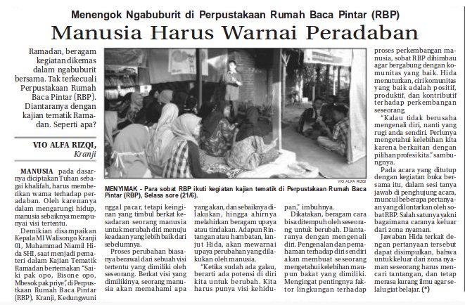 yogafina's tweet photo. Manusia Harus Warnai Peradaban #Pekalongan #Literasi #RumahBacaPintar #Perpustakaan https://t.co/KE1ZP4b3M1