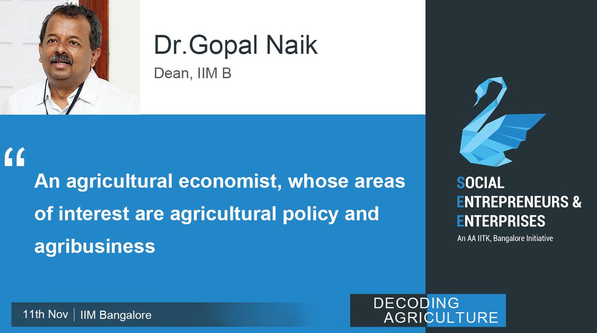 seeplatform's tweet photo. Listen to Agriculture economist Mr. Gopal Naik, Dean IIM Bangalore !
https://t.co/cgIjwMsv6F
#see2017 #DecodingAgriculture #socialenterprise https://t.co/zGMpZUzNvD
