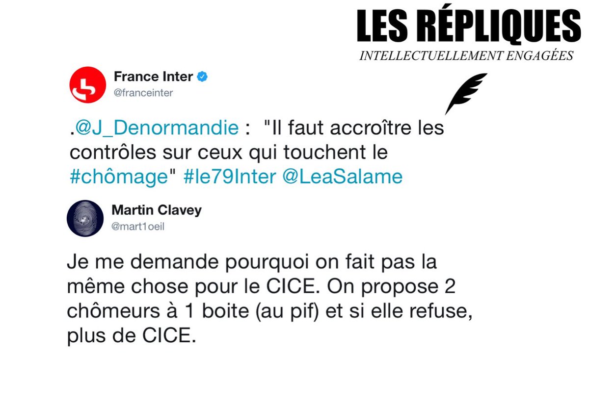 Les_Repliques's tweet photo. Chômage: dans la lignée de @PierreGattaz, les souhaits du Secrétaire d'État auprès du Ministre de la Cohésion des Territoires @J_Denormandie https://t.co/16hf8YFHm6