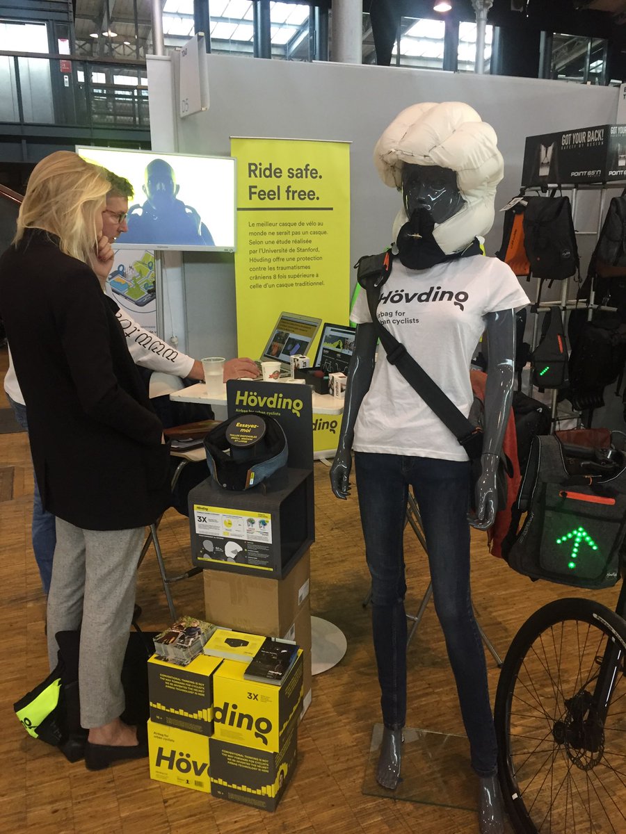 toadinnovation's tweet photo. #autonomy2017 démo du casque #airbag pour cycliste #Hovding à 10h45 #velo #securite découvrez @ToadOutdoor stand D5 https://t.co/3aHWpB6I2G