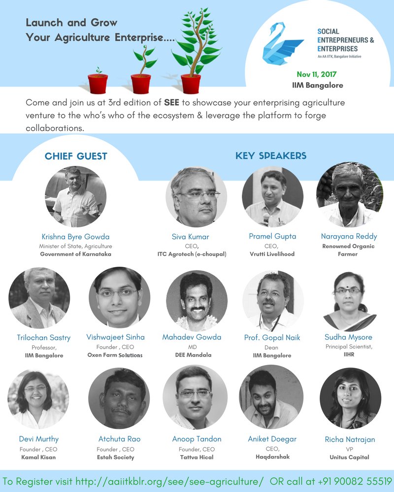 seeplatform's tweet photo. Listen to our eminent speakers in #Agriculture space!
Reg:https://t.co/cgIjwMsv6F
Info:https://t.co/GnydjF8Hi2
#see2017 #DecodingAgriculture https://t.co/NAPdSZVF29