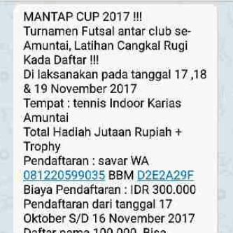 <a href="/UnitedAmuntaiFC/">United Amuntai</a> Siap Meramaikan Kompetisi Futsal Mantap Cup 2017 #AmuntaiHabangToPang