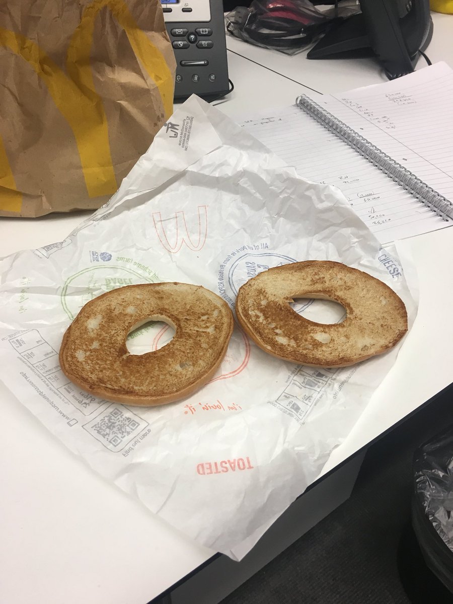 JakeThomasT's tweet photo. I think you forgot something @McDonalds 😡 #emptybagel https://t.co/USdVLwmeQA
