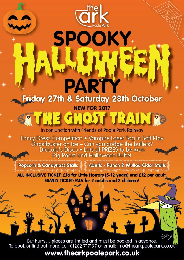 Fiendish Fun For The Whole Family - Ride Princess Swee'Pea as the spooky Ghost Train at the Ark’s Halloween Party tinyurl.com/y9yencpr