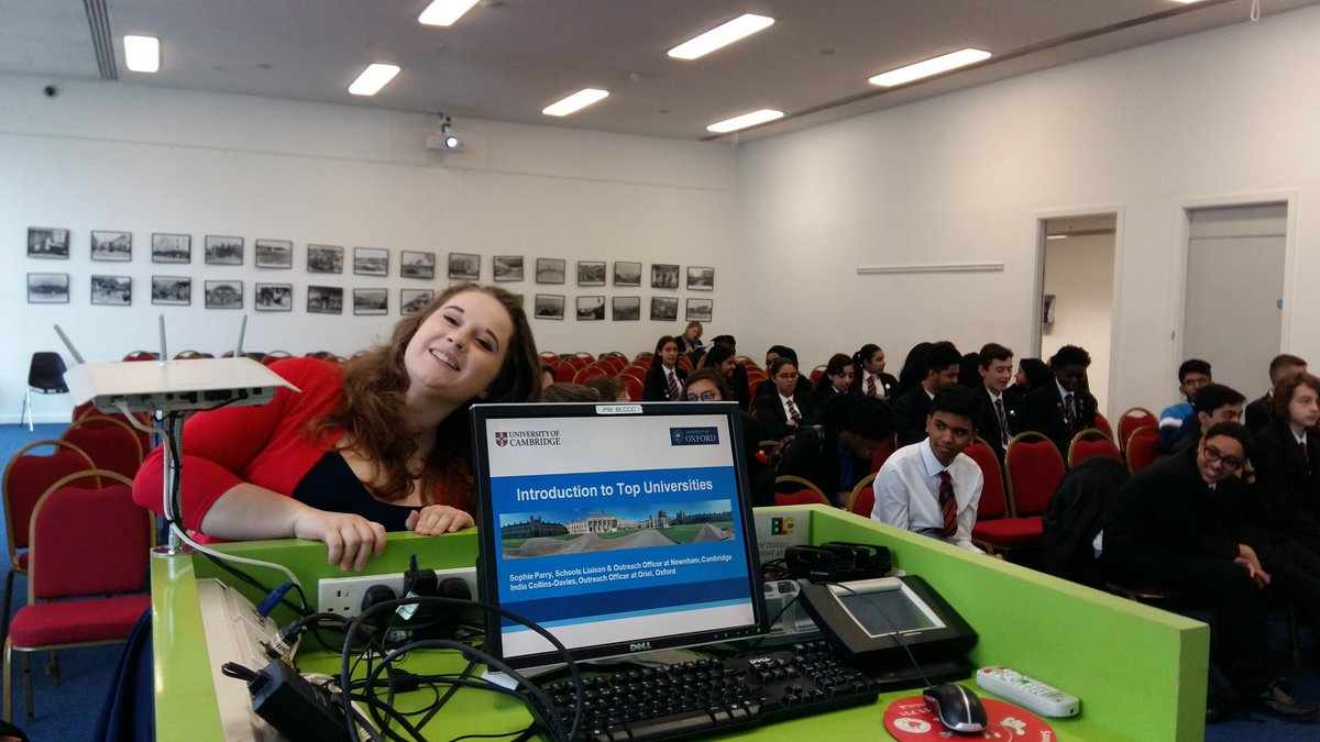 NewnhamSLO's tweet photo. We're at #Barking today with India from @OrielOxford for the Yr10-11 #PathwaysToLearning event! https://t.co/oFWCBqPpzd