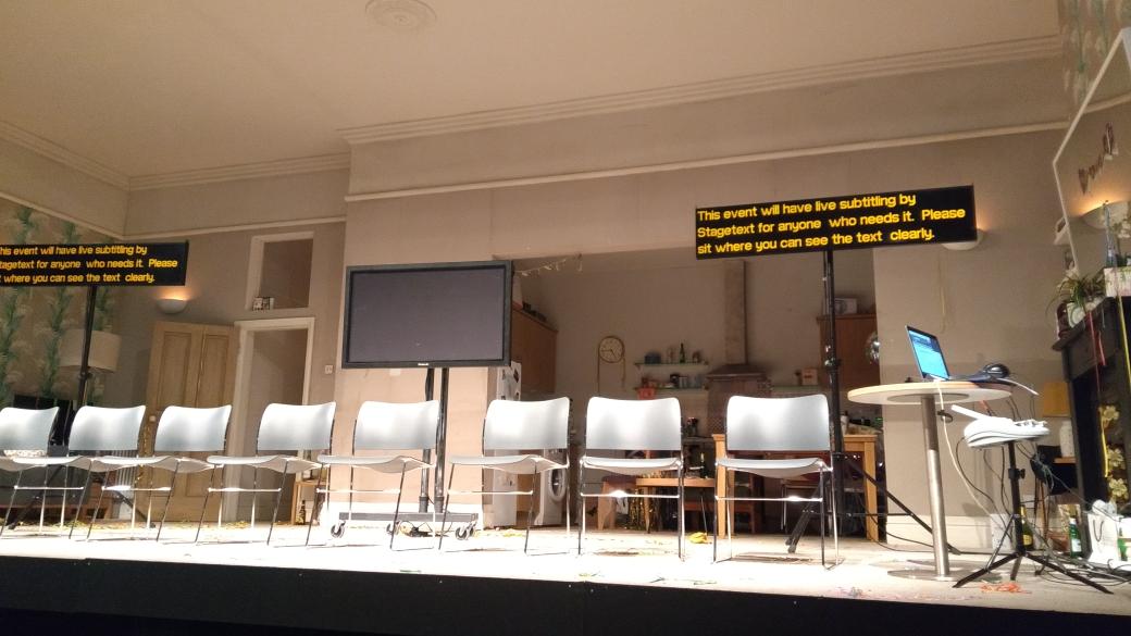 TheStage's tweet image. We're all ready for Widening The Lens with @ActForChangeHQ at the @NationalTheatre, surrounded by the great set for #NTBeginning.