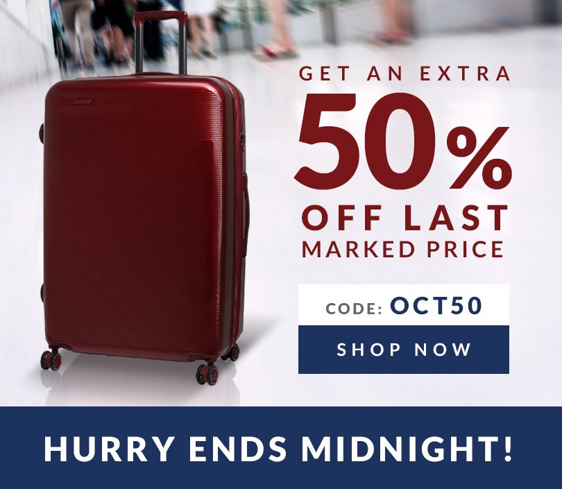 BagsETCLuggage's tweet photo. ⚡️FLASH SALE ⚡️ 50% OFF LAST MARKED PRICES WITH CODE OCT50 ! ENDS MIDNIGHT TONIGHT! https://t.co/JfaePzB42B #bagsetc https://t.co/pTY5Y6Jq7J