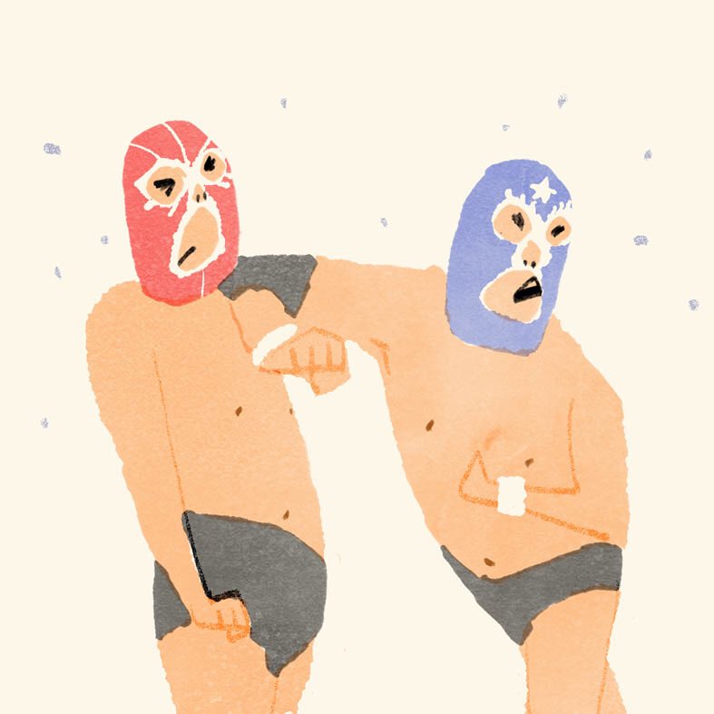 「エルボー #プロレス 」|飯田研人 Kento IIDAのイラスト
