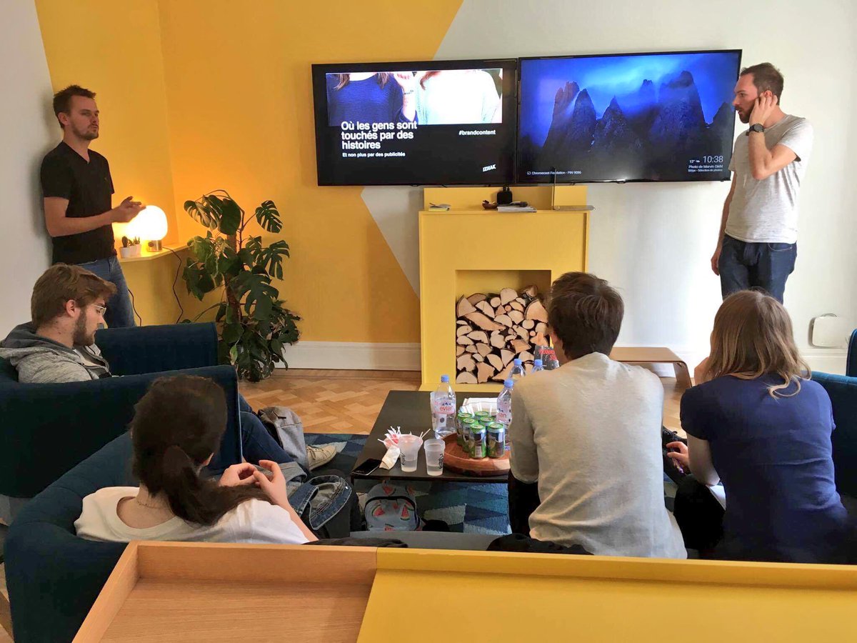 Super accueil chez <a href="/izhak_agency/">IZHAK Interact Agency</a> ce matin, avec @wdtrends et <a href="/matzenner/">Mathieu ZENNER</a> : présentation de l'agence autour d'un petit dej' 😁 #tdf2089