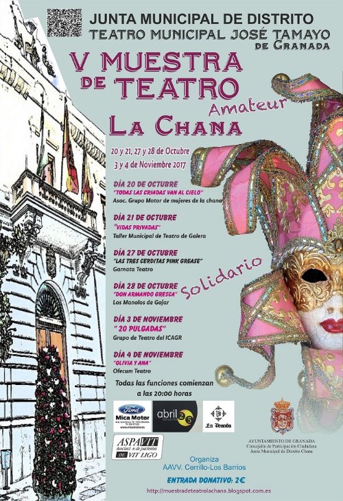 granadaocio's tweet photo. Mañana viernes 20 comienza la 5ª Muestra de Teatro Amateur La Chana 2017 en #Granada Entradas solidarias #aspavit https://t.co/Ouby6EOhSU https://t.co/9yXNj5vBog