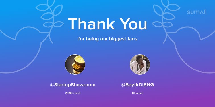 acorenthin's tweet photo. Our biggest fans this week: @StartupShowroom, @BaytirDIENG. Thank you! via https://t.co/yKOdG6O081 https://t.co/ahFbKeqR1D