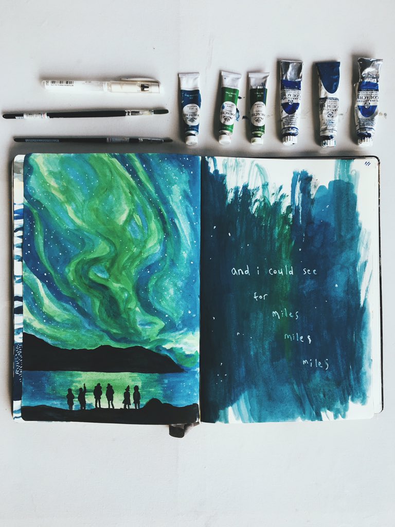 marinaesque's tweet photo. hello everyone - i'm citra, weekday doodler, weekend painter, kind of obsessed with the color blue among other things. #ArtistOnTwitter https://t.co/VY54HTfkks