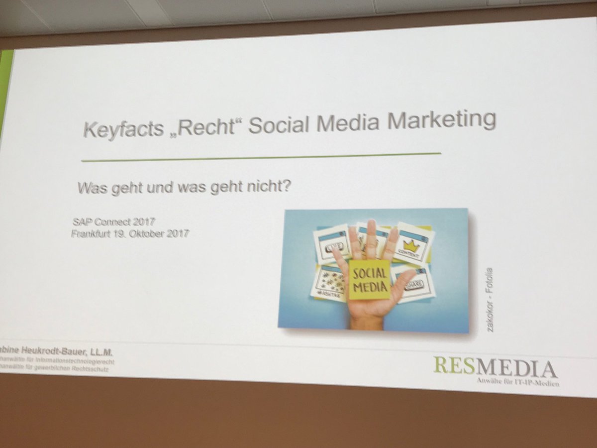 BerndtLegal's tweet photo. Was geht? Social Media Law auf der #SAPConnect2017 https://t.co/3oOeQpz6IE