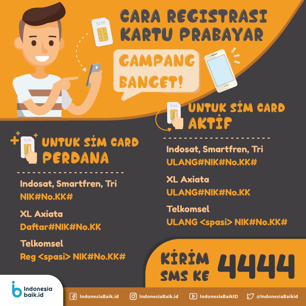kemkomdigi's tweet photo. Registrasi kartu prabayar tidak perlu nama ibu kandung. Info lengkap bisa #Sobatkom lihat di link berikut:https://t.co/N1OZEzhnJb https://t.co/umnoIXVDV7