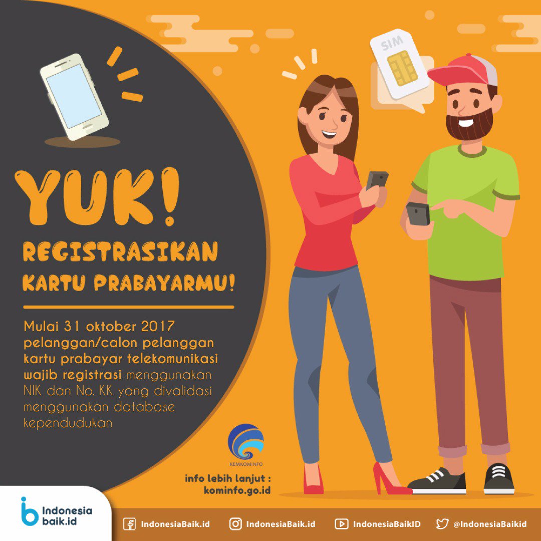 kemkomdigi's tweet photo. Registrasi kartu prabayar tidak perlu nama ibu kandung. Info lengkap bisa #Sobatkom lihat di link berikut:https://t.co/N1OZEzhnJb https://t.co/umnoIXVDV7
