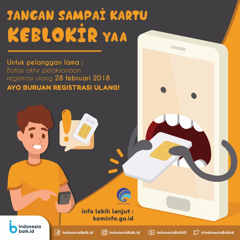 kemkomdigi's tweet photo. Registrasi kartu prabayar tidak perlu nama ibu kandung. Info lengkap bisa #Sobatkom lihat di link berikut:https://t.co/N1OZEzhnJb https://t.co/umnoIXVDV7
