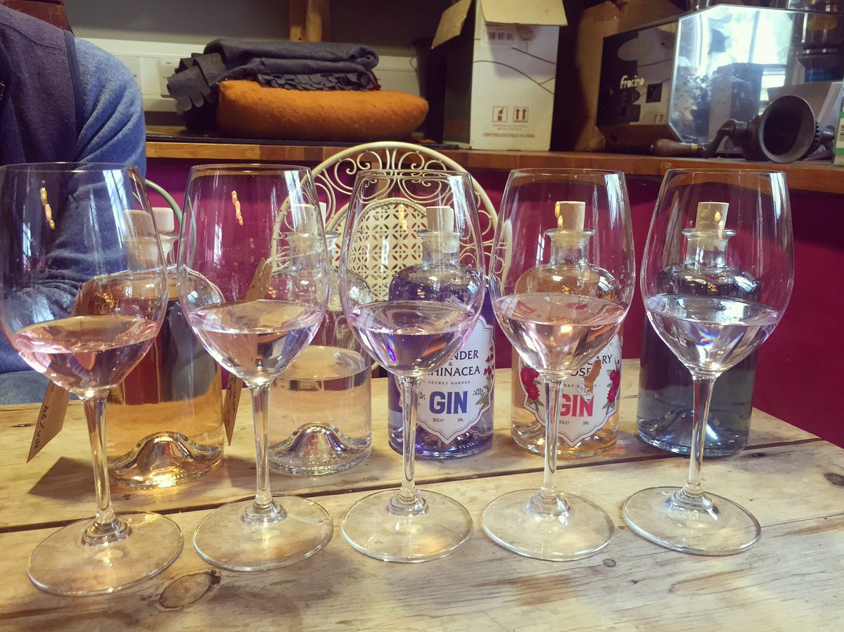 Tasting the new range of Old Curiosity Gins made with <a href="/secretherbgarde/">Secret Herb Garden</a> botanicals for flavour and flowers for colour 🌼🌺🌸