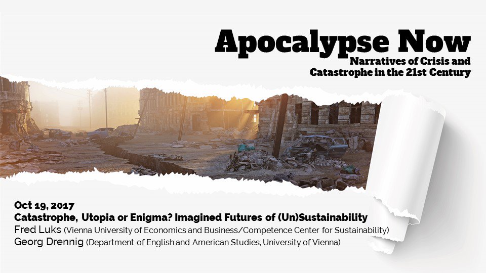 J_Kohlenberger's tweet photo. Als hätten wir's gewusst: Heute sprechen wir über grüne Krisen und die Zukunft (if any?) der Nachhaltigkeit. #apocalypse2017 @univienna https://t.co/y5n0kGcLe5