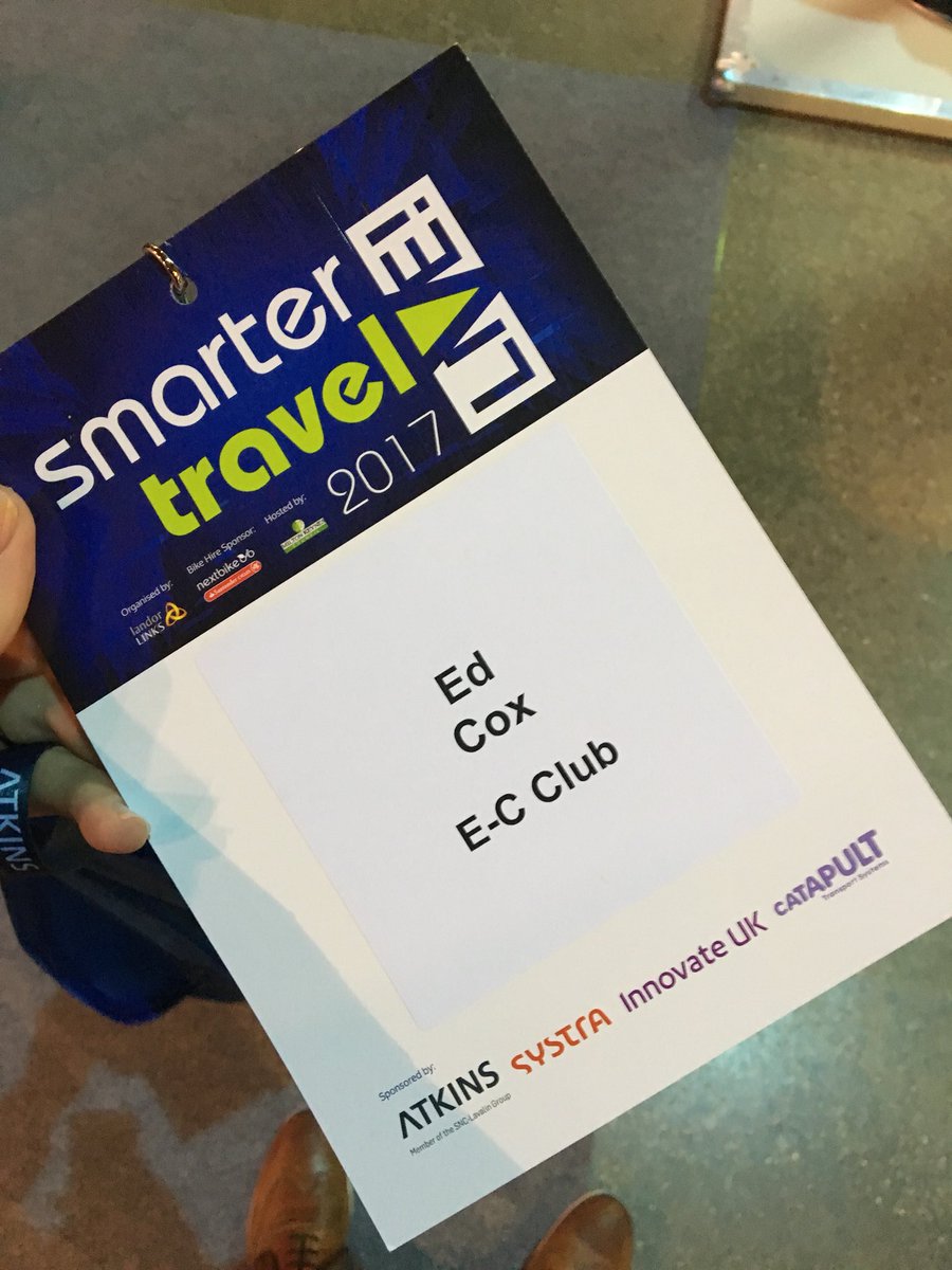 edders2012's tweet photo. Looking forward to 2 days at my inaugural #smartertravellive event #mobility #transport #E-CarClub https://t.co/GQkq44eMoE