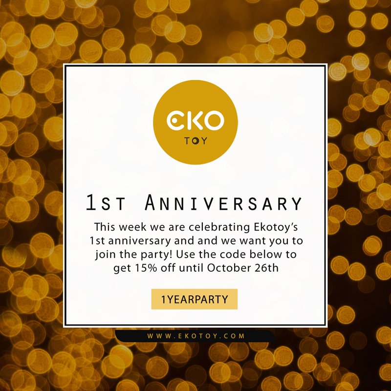 myekotoy's tweet photo. 1 YEAR ANNIVERSARY! Use the #discountcouponcode "1YEARPARTY" on your next purchase to get 15% off (valid till Oct 26th) https://t.co/WI8fD97xLw