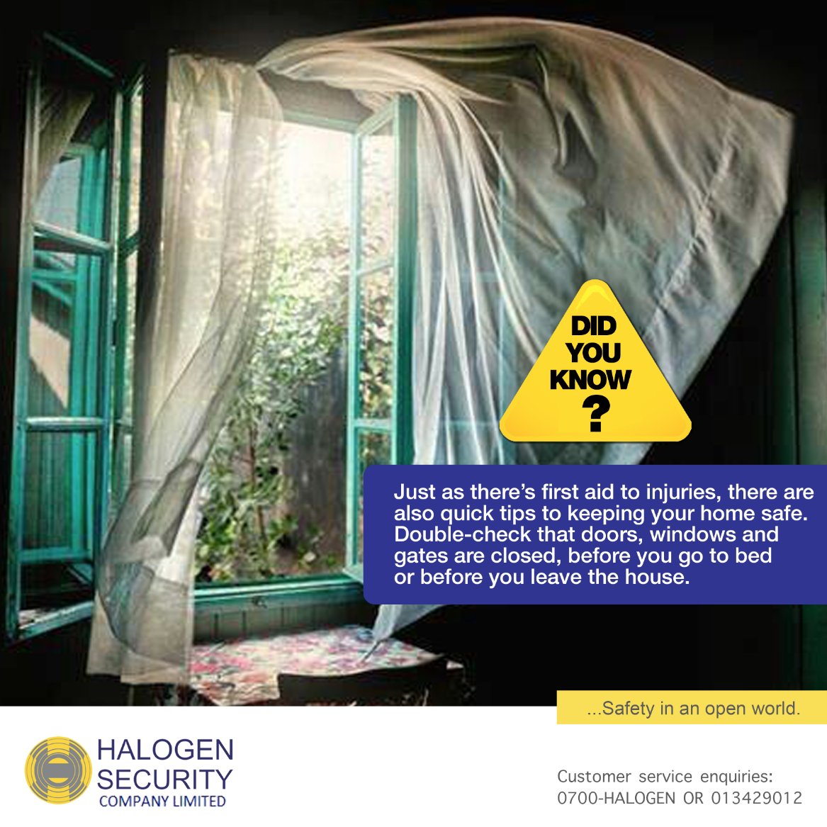 halogen_group's tweet photo. #DidYouKnow #keepsafe #SafetyFirst #lockyourdoors #doublecheck #behalogenprotected #halogensecurity #safetyinanopenworld https://t.co/RUMFVKSne8